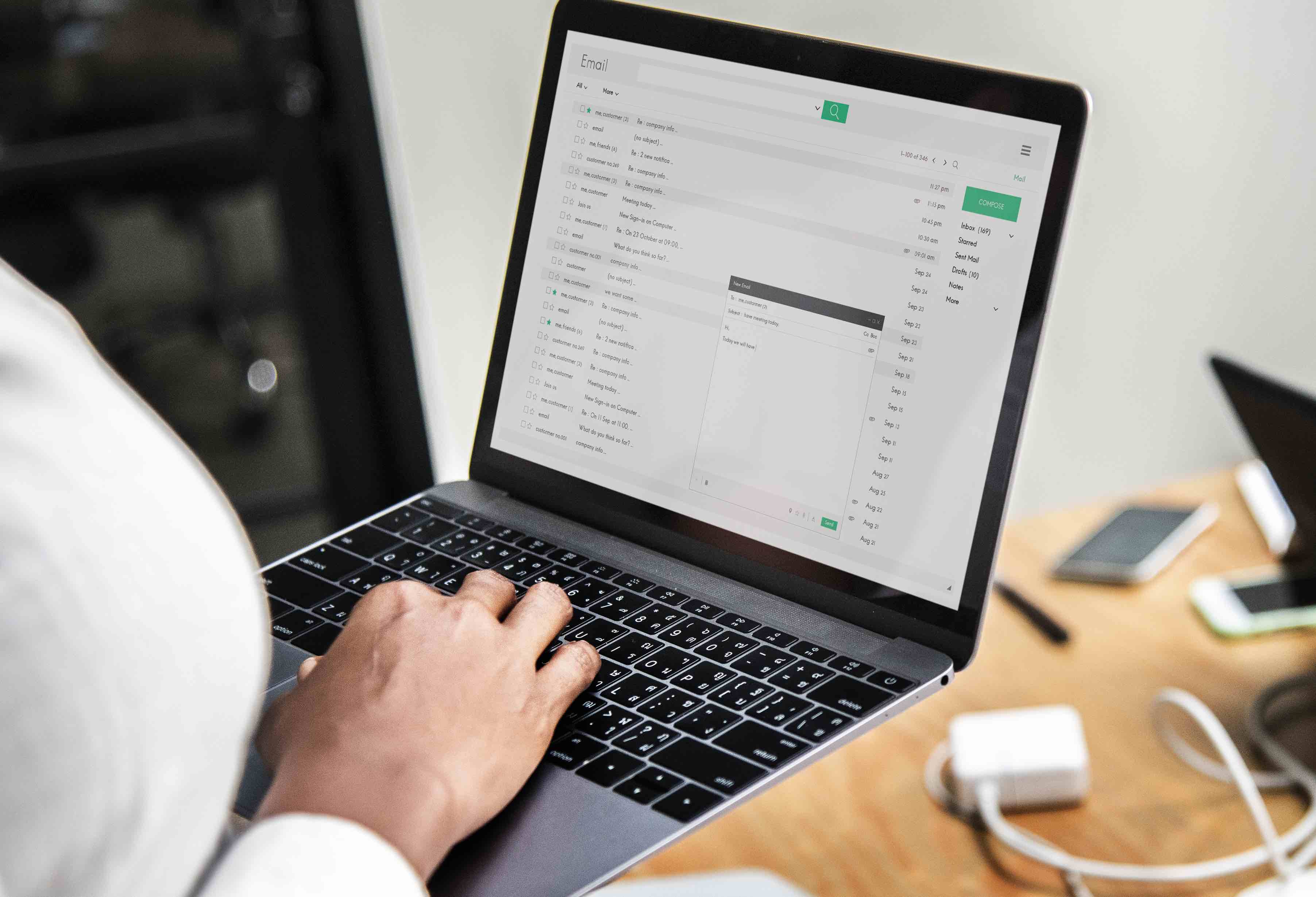 Marketing on laptop and phone